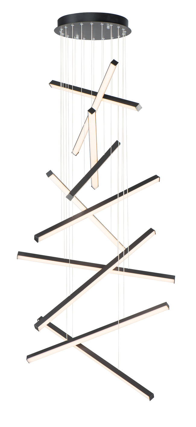 E21378-BK - 10 Light Hover 1.5" Chandelier - Black