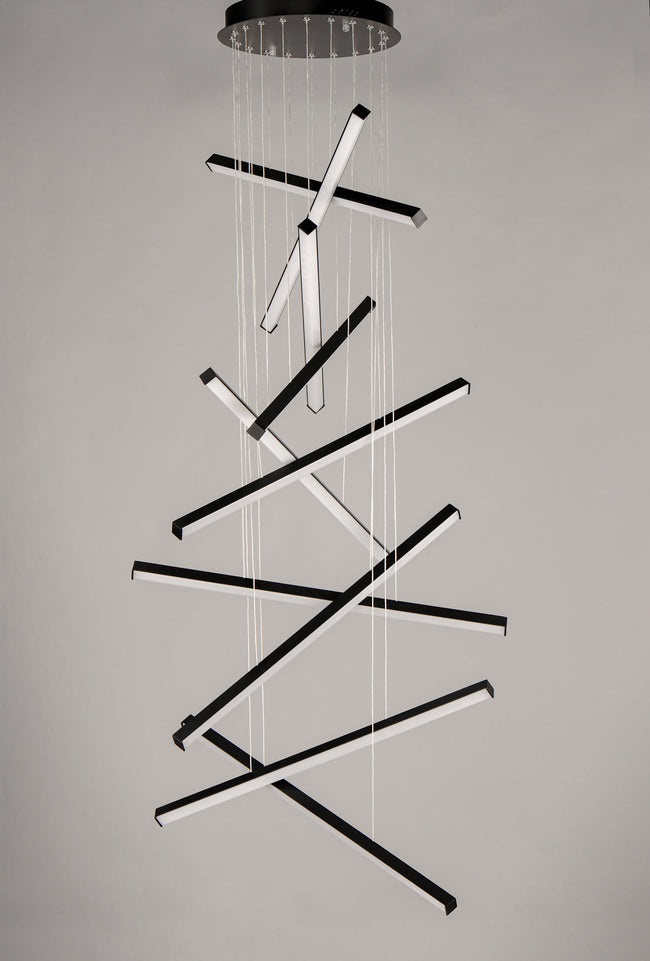 E21378-BK - 10 Light Hover 1.5" Chandelier - Black