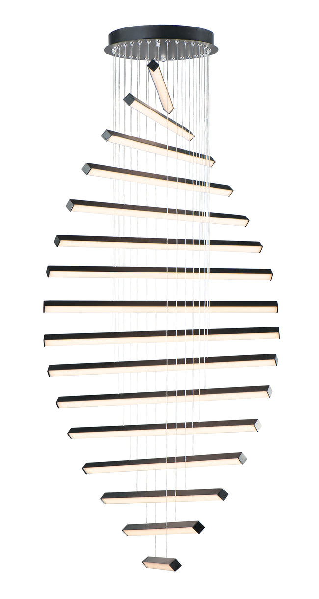 E21379-BK - 16 Light Hover 28" Chandelier - Black