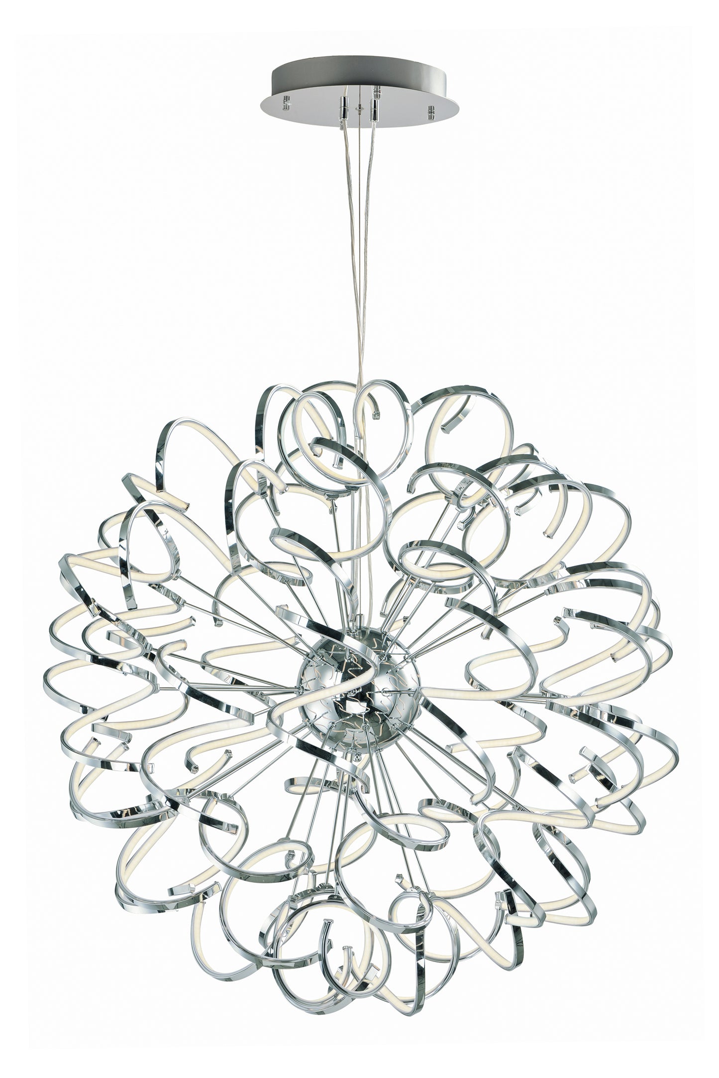 E21413-PC - 1 Light Chaos 40" Chandelier - Polished Chrome