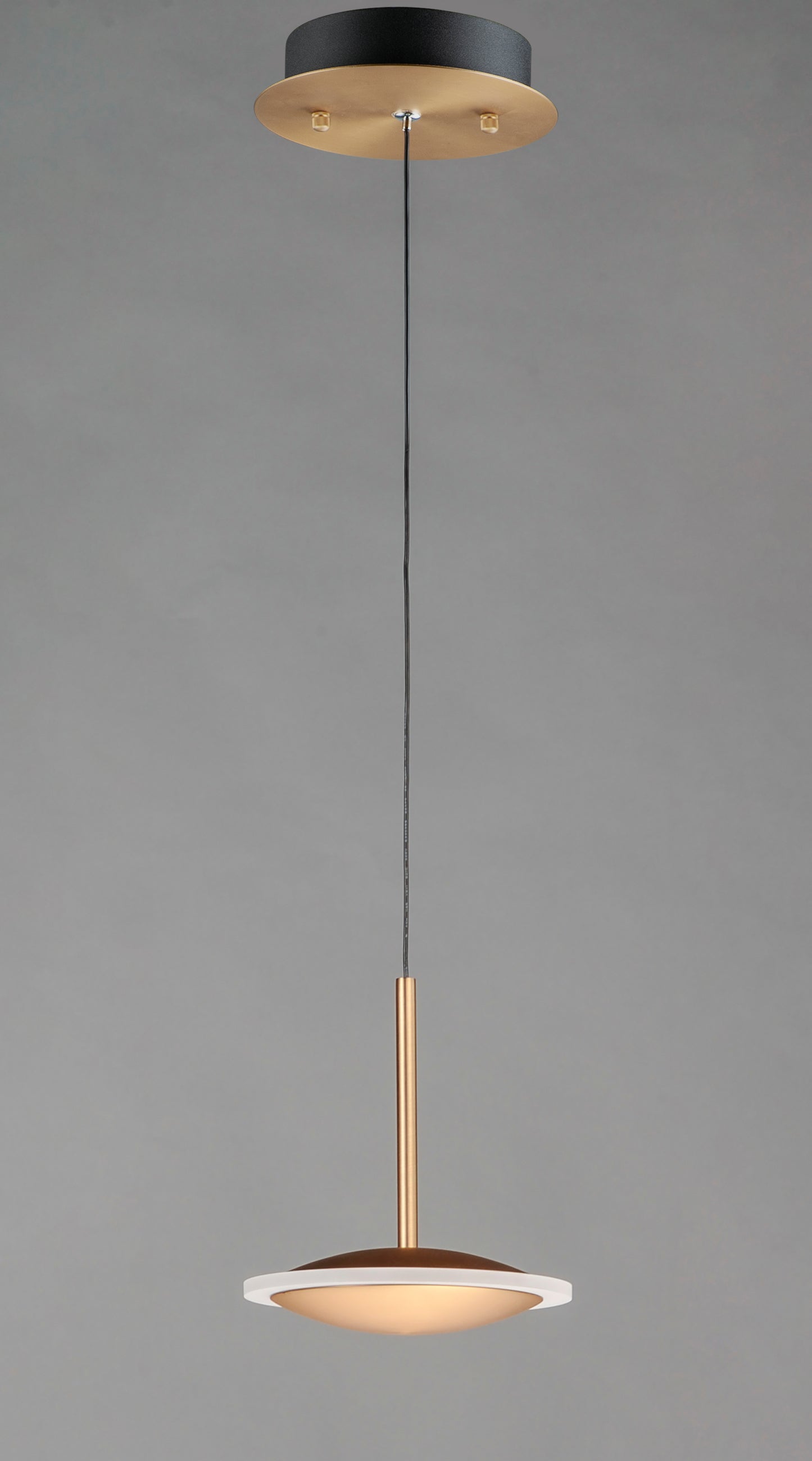 E21541-90BKGLD - Saucer 7.75" Pendant - Black / Gold