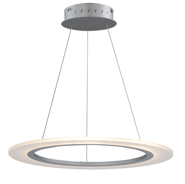 E22653-11MS - Saturn II LED 24" Chandelier - Matte Silver