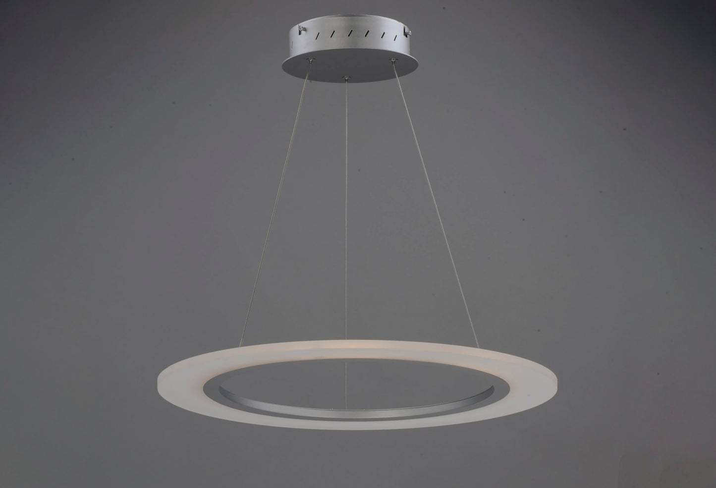 E22653-11MS - Saturn II LED 24" Chandelier - Matte Silver