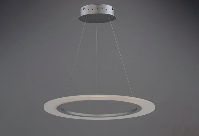 E22653-11MS - Saturn II LED 24" Chandelier - Matte Silver