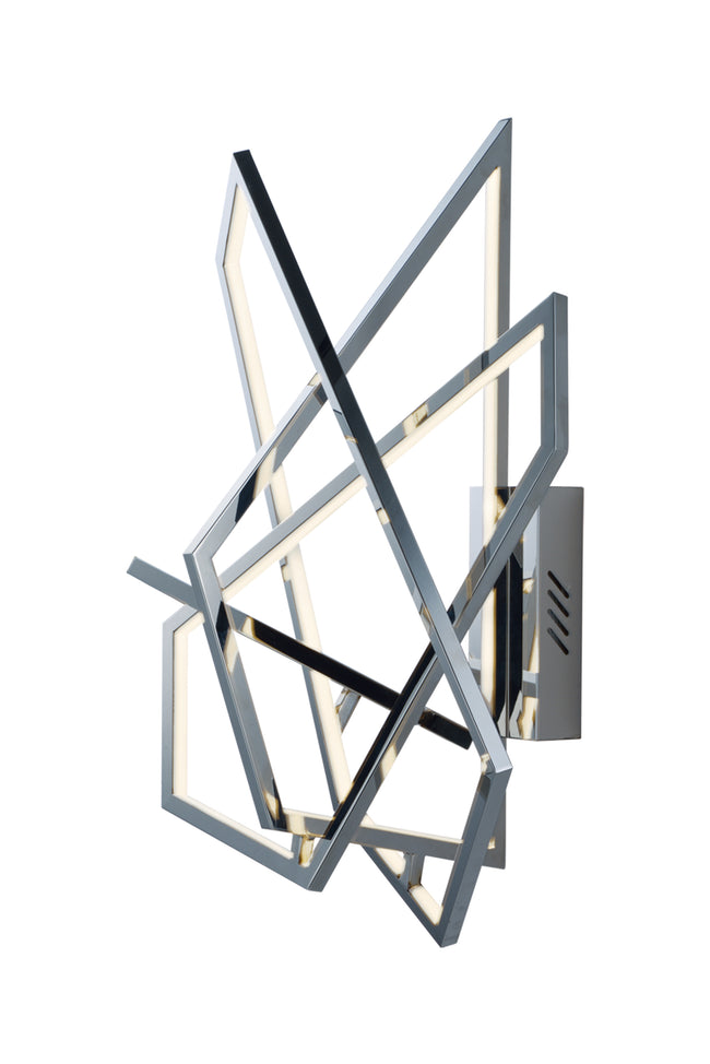 E22674-PC - Trapezoid 27" Wall Sconce - Polished Chrome