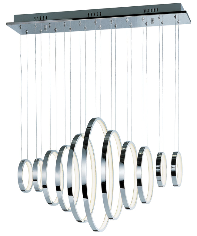 E22716-PC - 11 Light Hoops LED 20" Chandelier - Polished Chrome