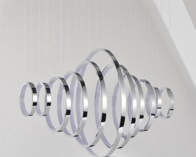 E22716-PC - 11 Light Hoops LED 20" Chandelier - Polished Chrome