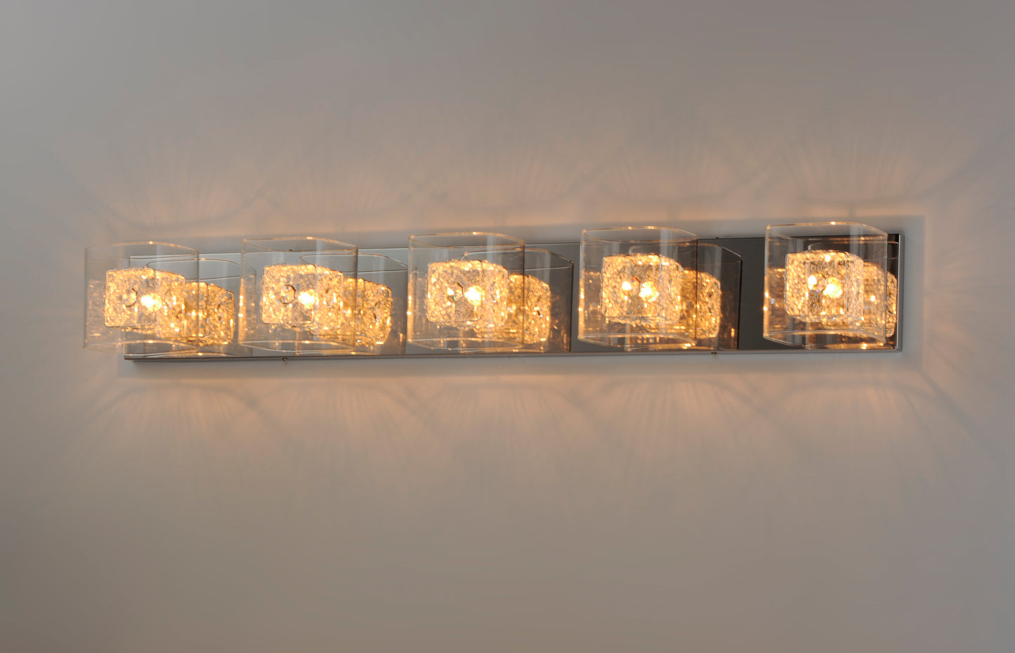 E22835-18SVPC - Gem 5-Light Bath Vanity with SV Shade - Polished Chrome