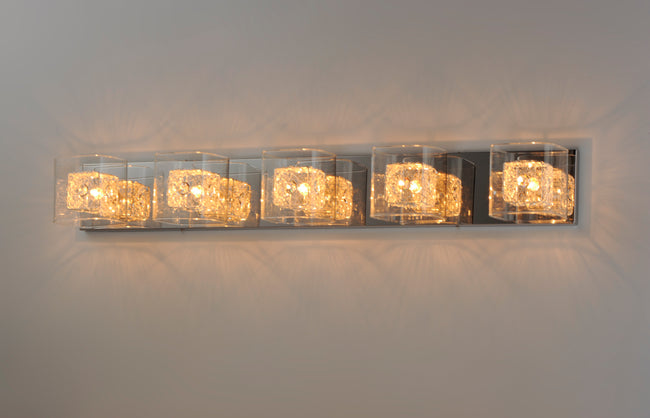 E22835-18SVPC - Gem 5-Light Bath Vanity with SV Shade - Polished Chrome