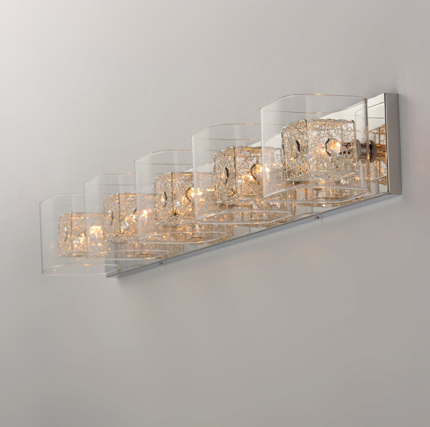 E22835-18SVPC - Gem 5-Light Bath Vanity with SV Shade - Polished Chrome