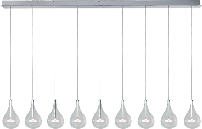 E23119-18 - 9 Light Larmes 5" Chandelier - Polished Chrome