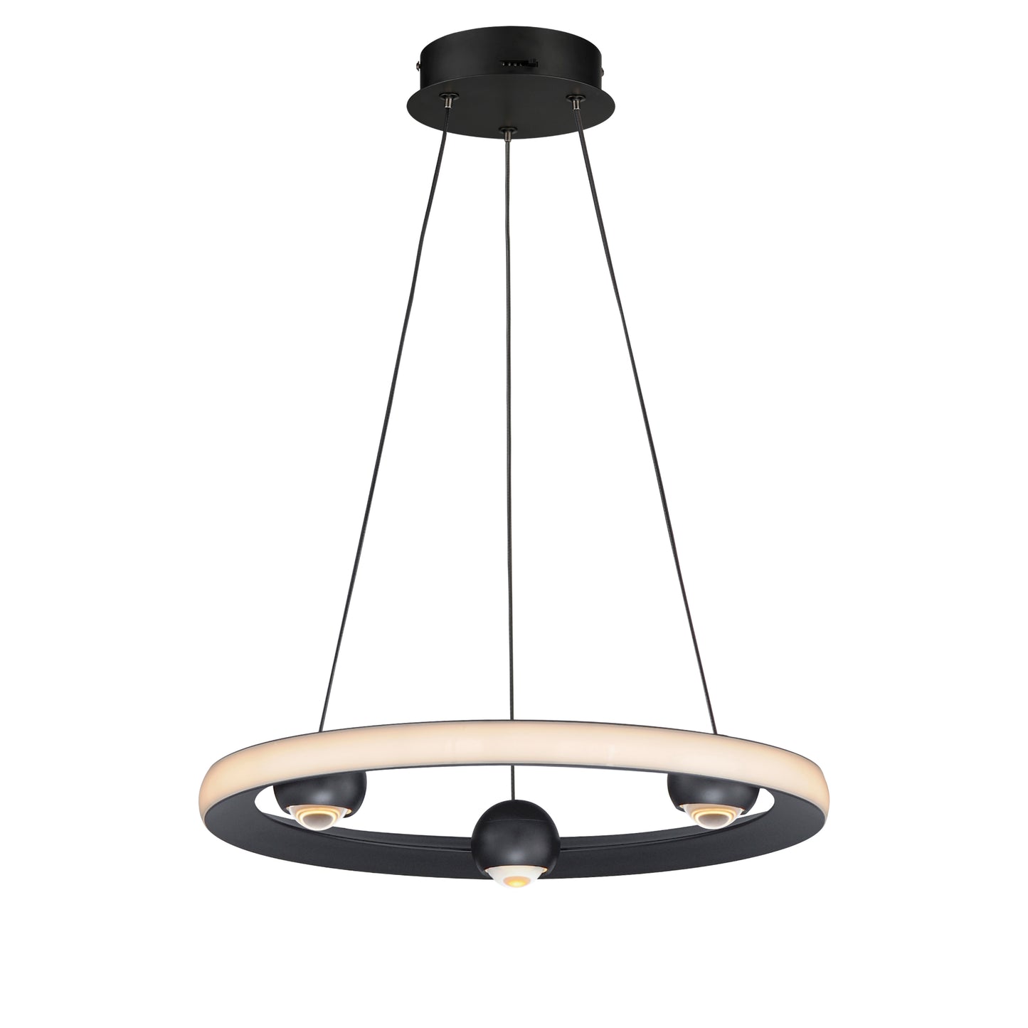 E23511-BK - Nodes 18" Chandelier - Black