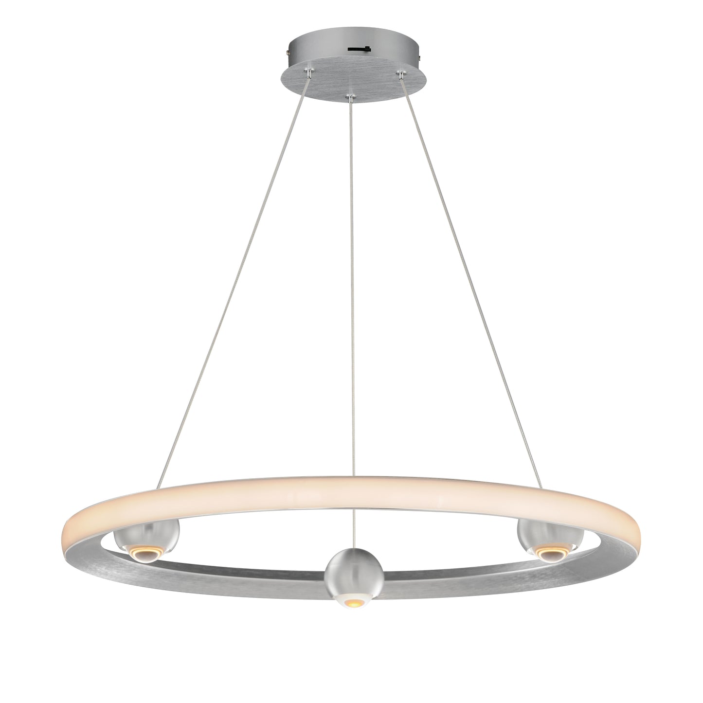 E23512-AL - Nodes 24" Chandelier - Brushed Aluminum