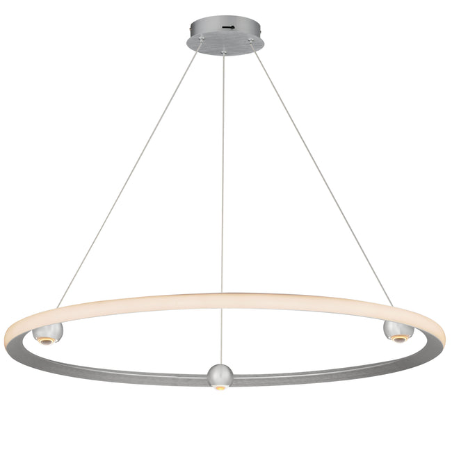 E23514-AL - Nodes 40" Chandelier - Brushed Aluminum