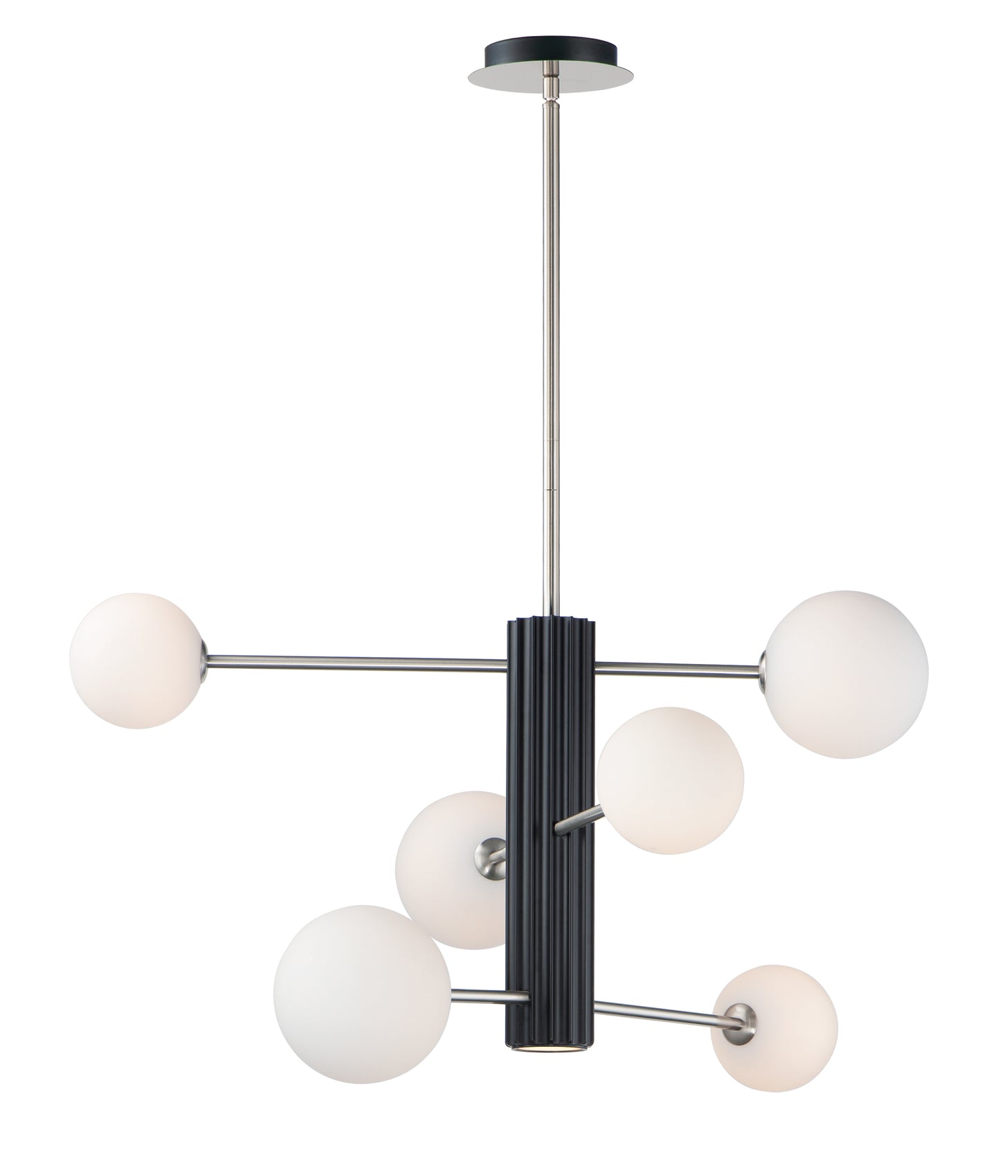 E24064-92BKSN - 7 Light Cog 30" Chandelier - Black / Satin Nickel