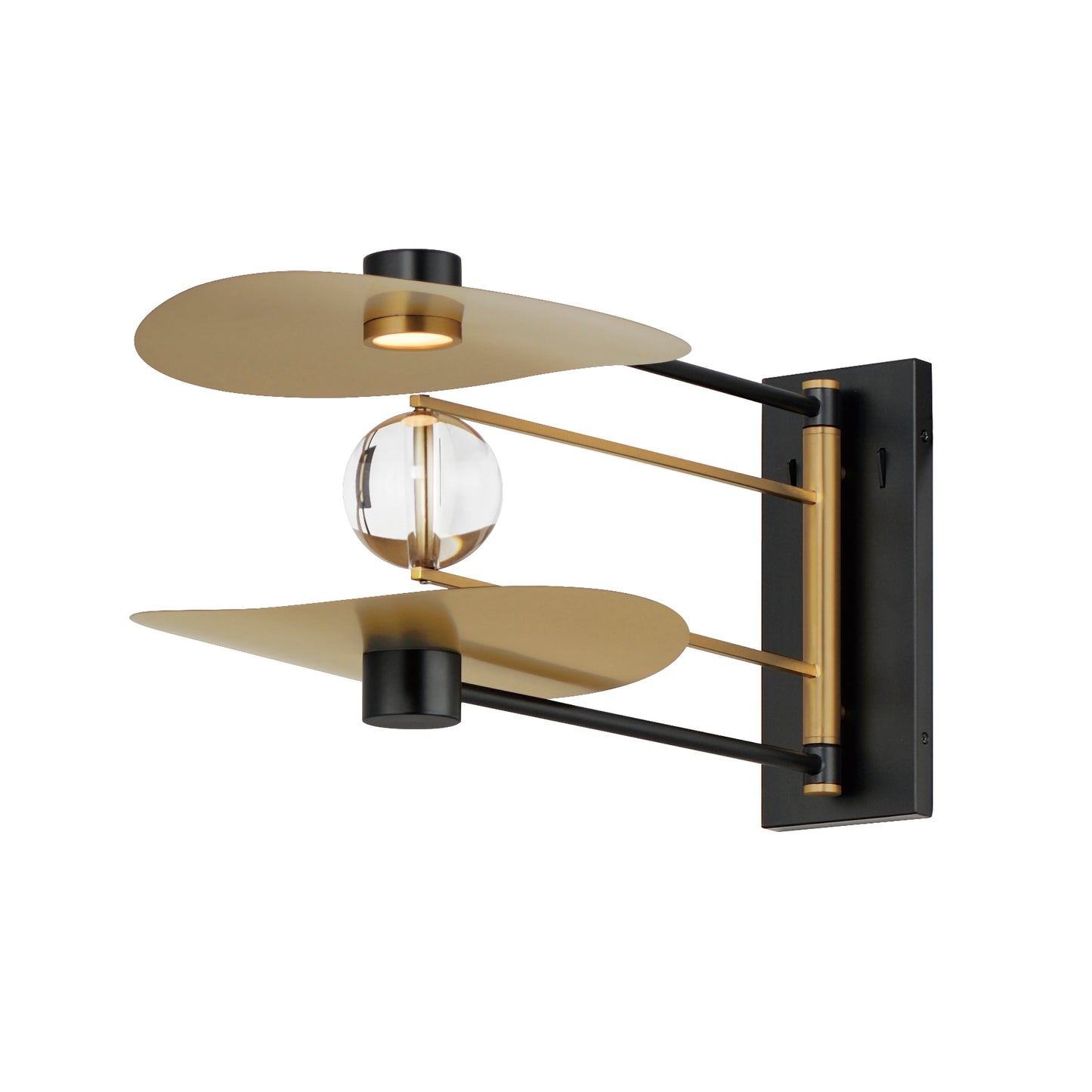 E24072-BKNAB - Pearl 12" Wall Sconce - Black / Natural Aged Brass