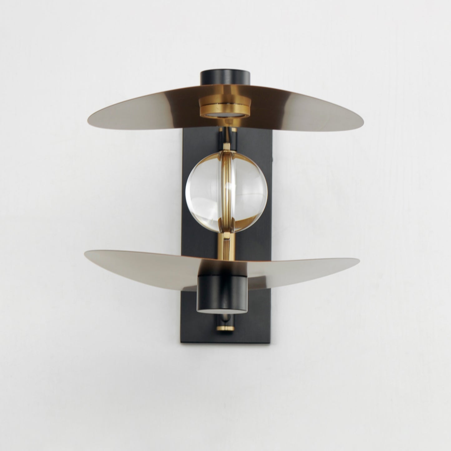 E24072-BKNAB - Pearl 12" Wall Sconce - Black / Natural Aged Brass