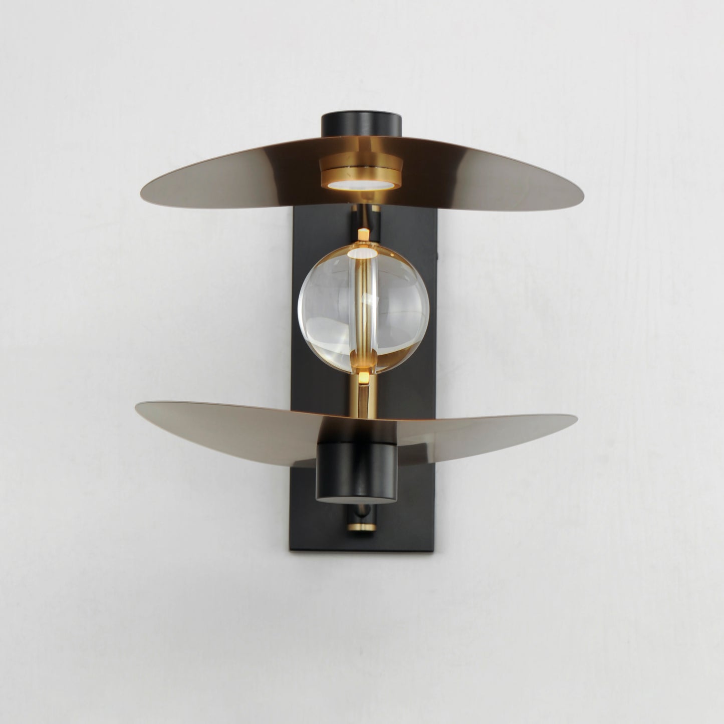 E24072-BKNAB - Pearl 12" Wall Sconce - Black / Natural Aged Brass