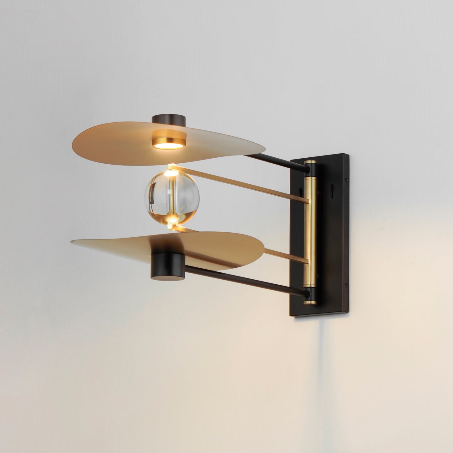 E24072-BKNAB - Pearl 12" Wall Sconce - Black / Natural Aged Brass