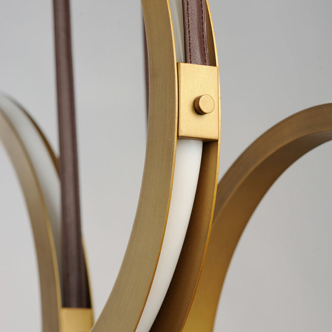 E24083-NAB - 3 Light Tether 9" Chandelier - Natural Aged Brass