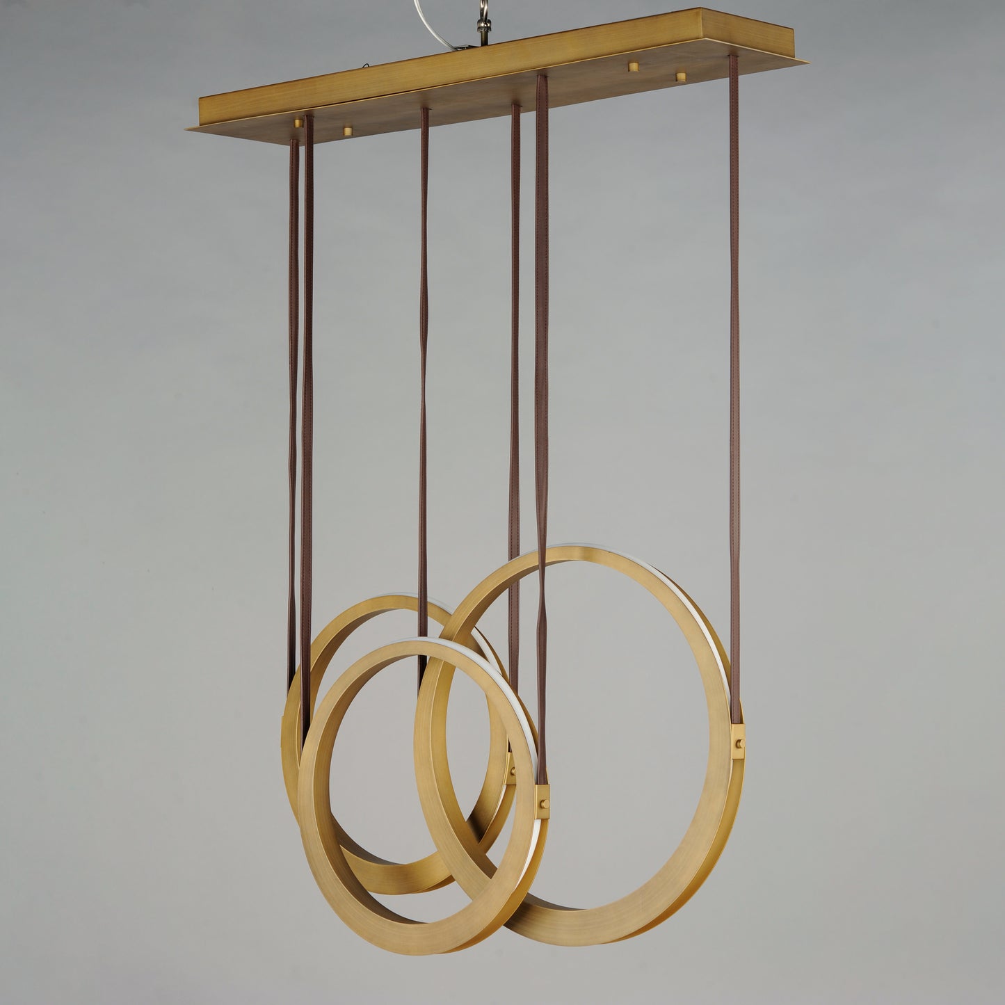 E24083-NAB - 3 Light Tether 9" Chandelier - Natural Aged Brass