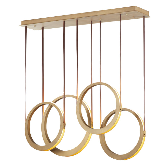 E24084-NAB - 4 Light Tether 9" Chandelier - Natural Aged Brass