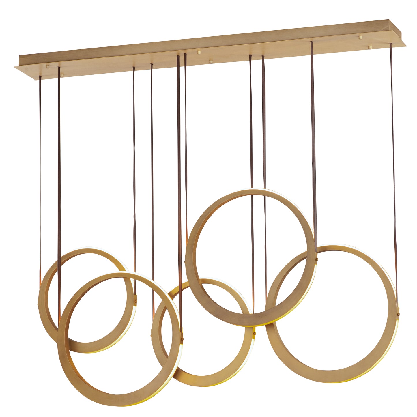 E24085-NAB - 5 Light Tether 7.75" Chandelier - Natural Aged Brass