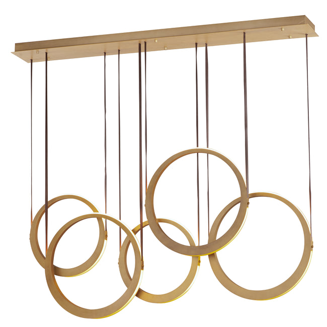 E24085-NAB - 5 Light Tether 7.75" Chandelier - Natural Aged Brass