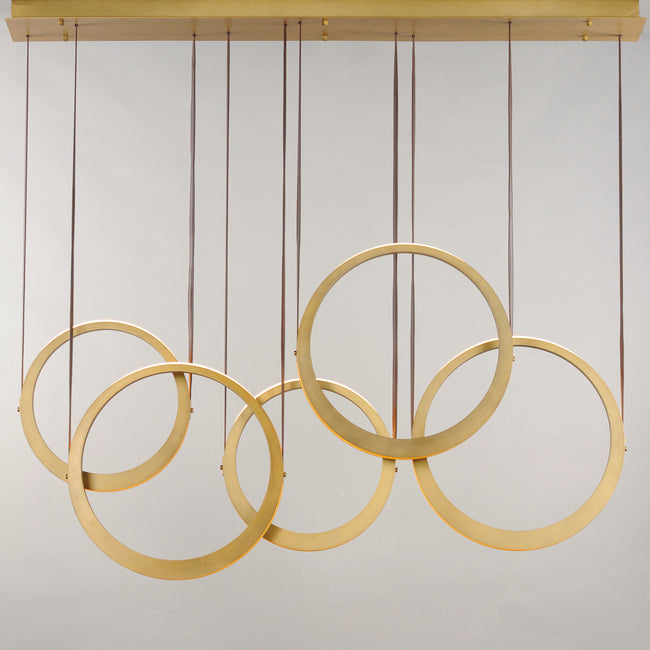 E24085-NAB - 5 Light Tether 7.75" Chandelier - Natural Aged Brass