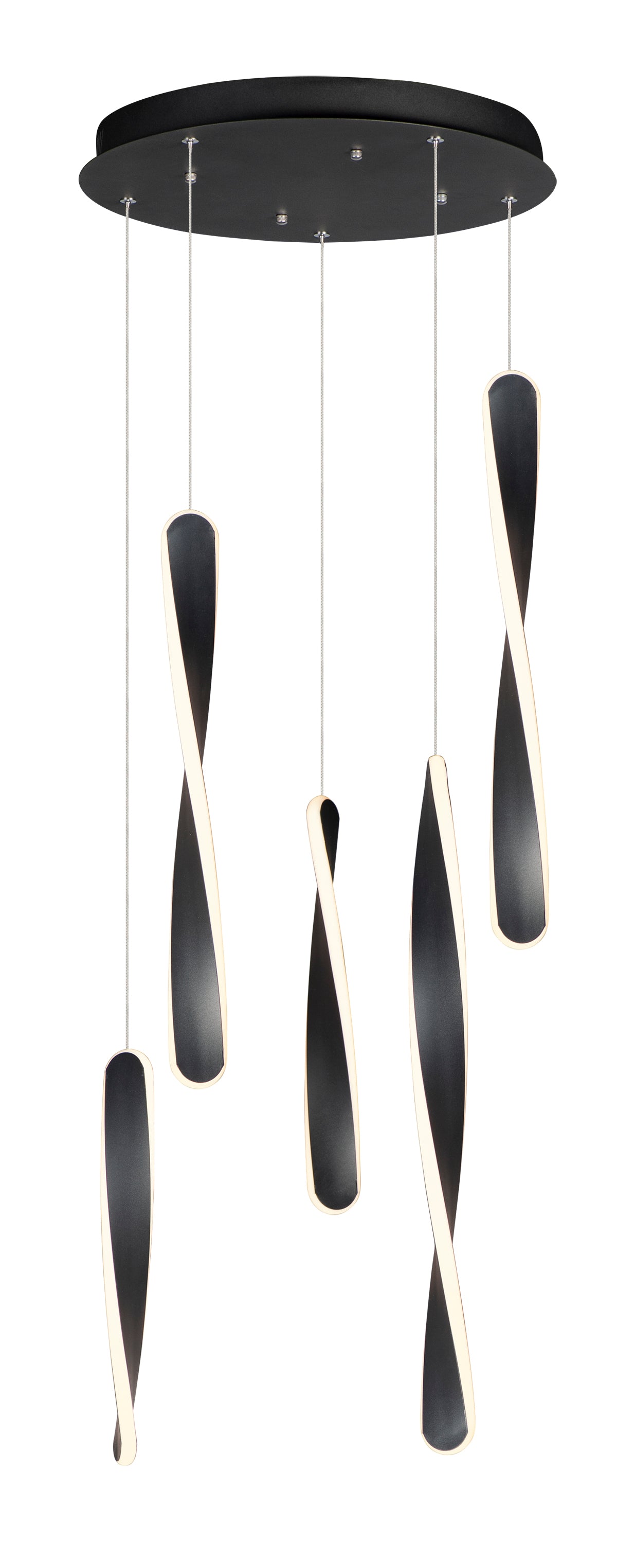 E24154-BK - 5 Light Pirouette 16" Chandelier - Black