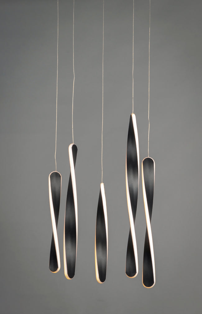 E24154-BK - 5 Light Pirouette 16" Chandelier - Black