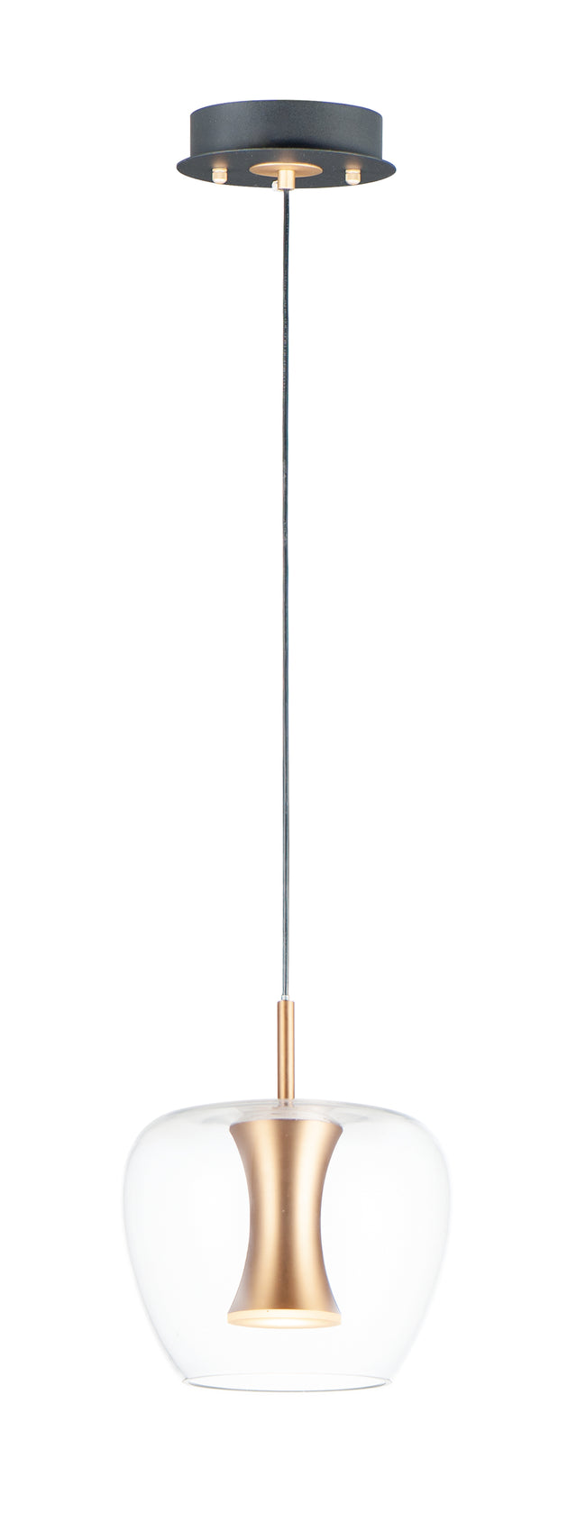 E24162-18BKGLD - Newton 8.75" Chandelier - Black / Gold