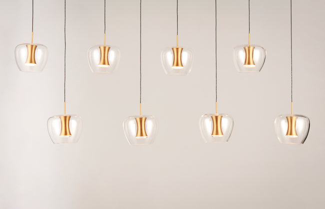 E24165-18BKGLD - 8 Light Newton 11" Chandelier - Black / Gold