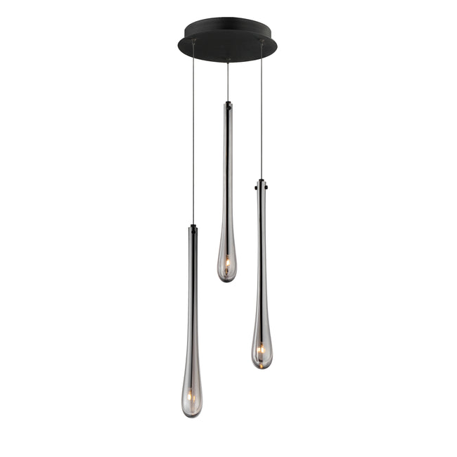E24213-138BK - 3 Light Stillo 10" Chandelier - Black
