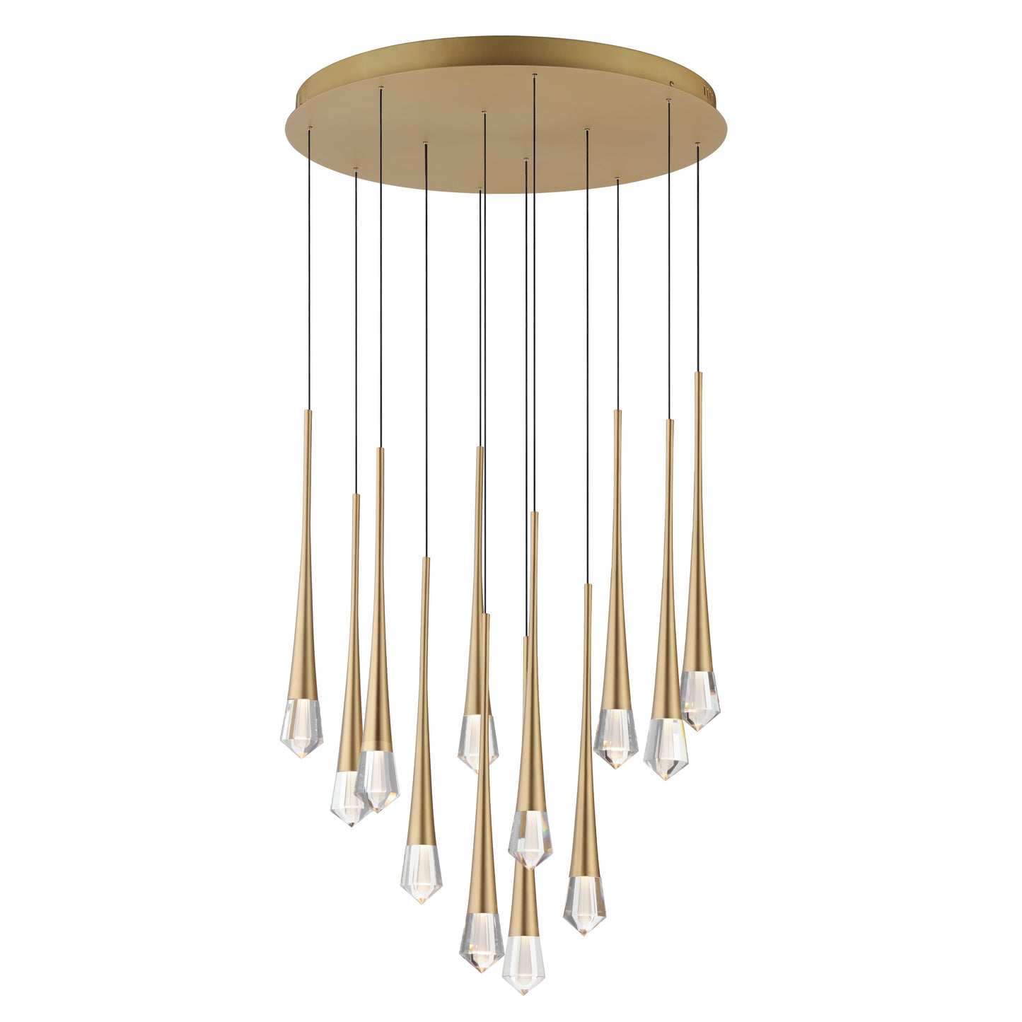 E24229-122GLD - 12 Light Pierce 25" Chandelier - Gold