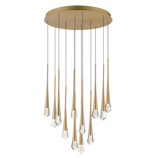 E24229-122GLD - 12 Light Pierce 25" Chandelier - Gold