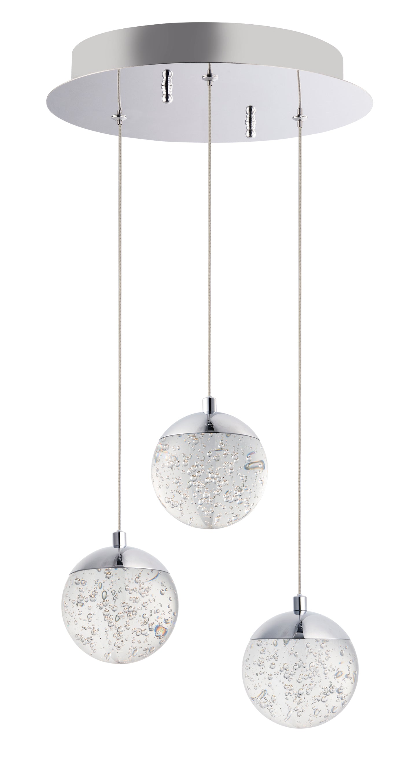 E24263-91PC - 3 Light Orb II 12" Chandelier - Polished Chrome