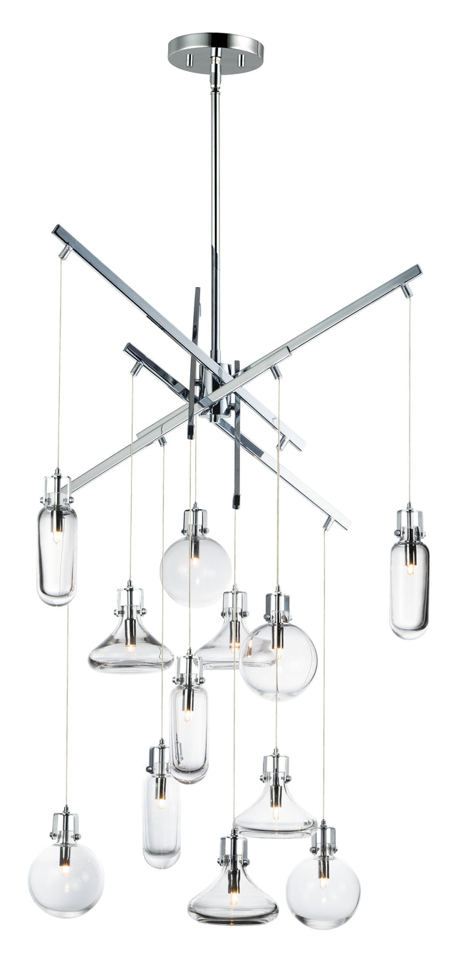 E24312-18PC - 12 Light Kem 29" Chandelier - Polished Chrome