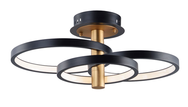 E24323-BKGLD - Hoopla 16" Flush Mount Ceiling Light - Black / Gold