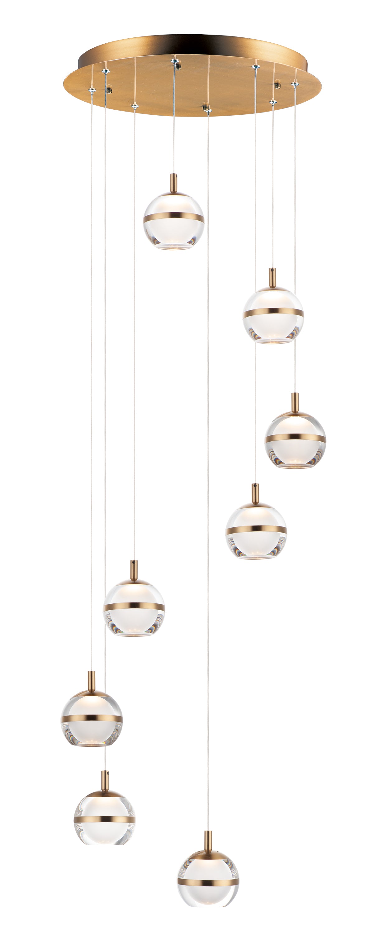 E24598-93NAB - 8 Light Swank 19" Chandelier - Natural Aged Brass