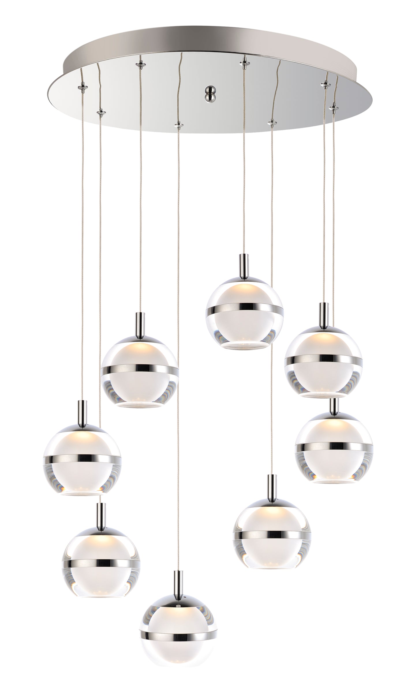 E24598-93PC - 8 Light Swank 19" Chandelier - Polished Chrome