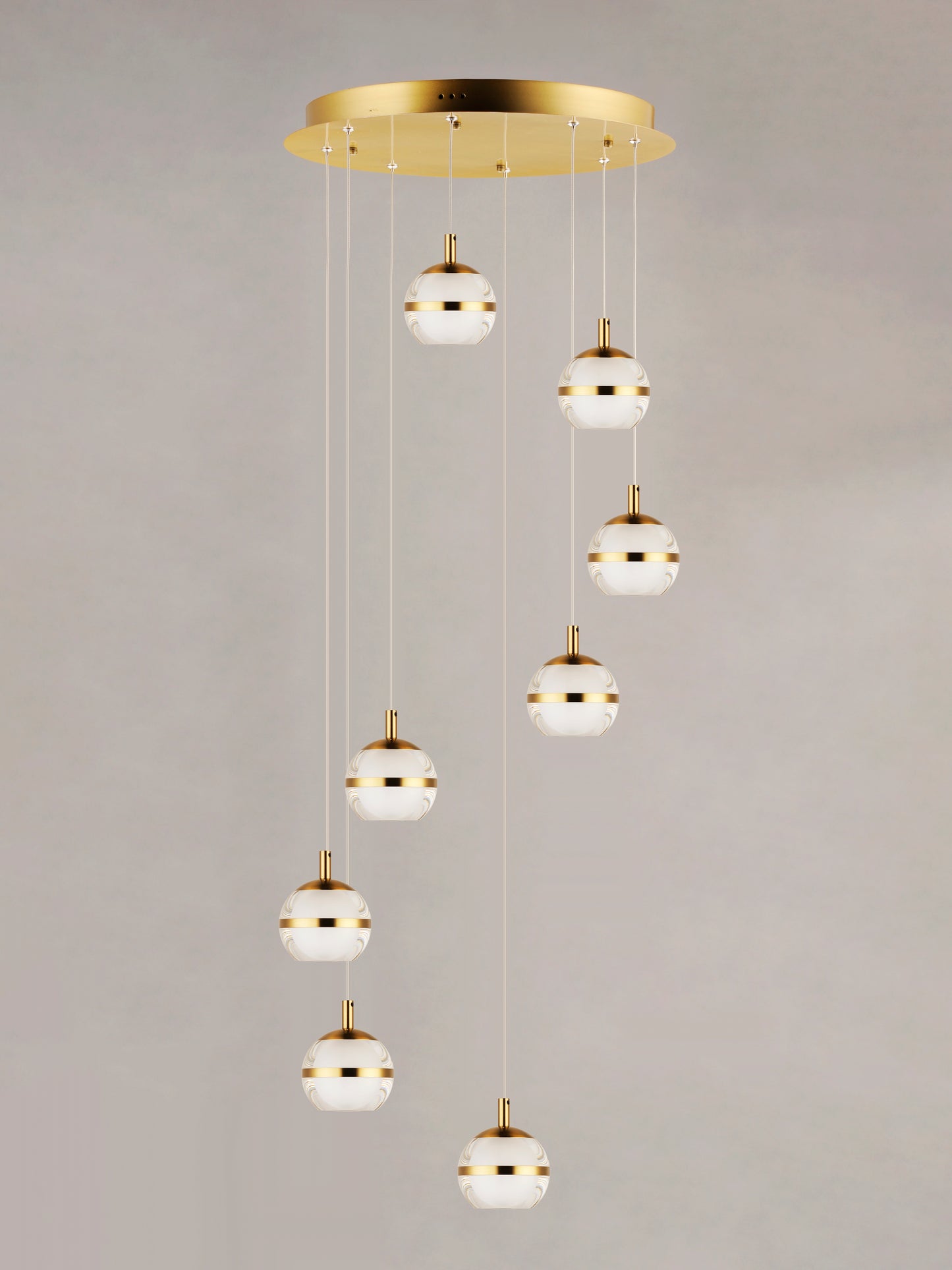 E24598-93NAB - 8 Light Swank 19" Chandelier - Natural Aged Brass