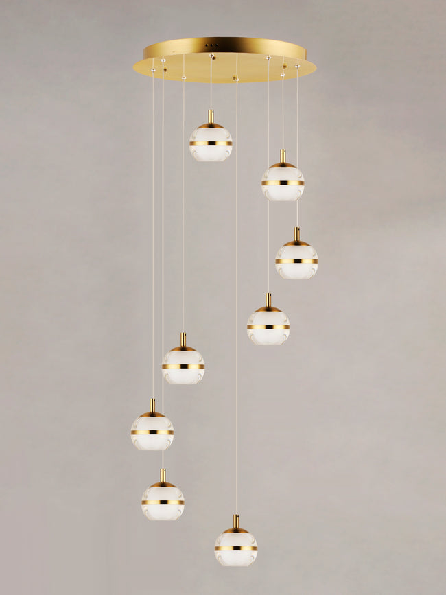 E24598-93NAB - 8 Light Swank 19" Chandelier - Natural Aged Brass
