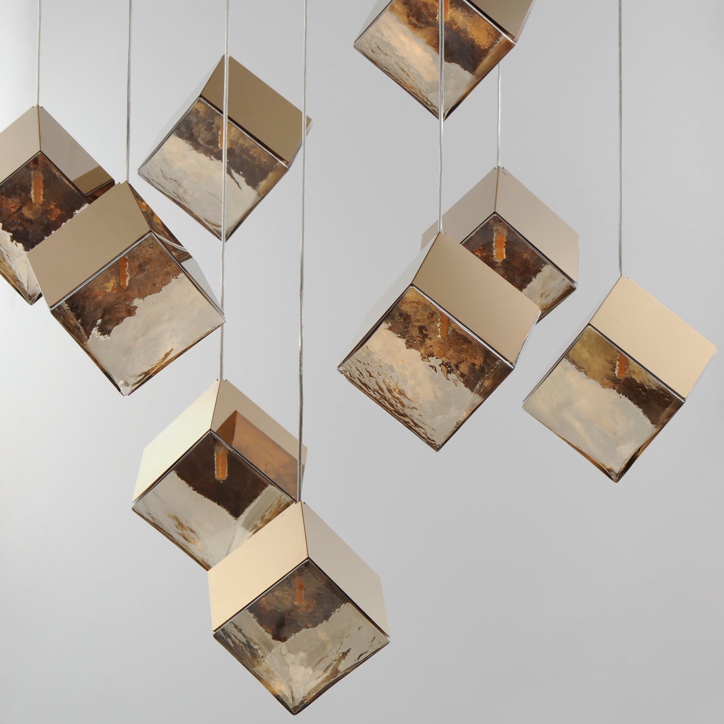 E24689-26FG - 9 Light Ice Cube 34" Chandelier - French Gold