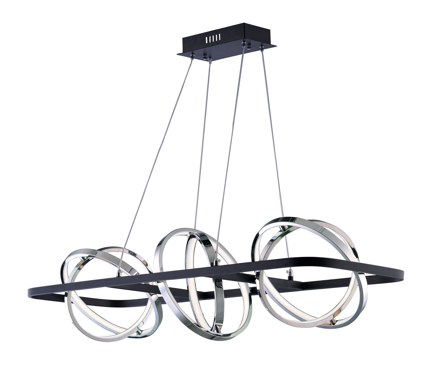 E24788-BKPC - 6 Light Gyro II 14" Chandelier - Black / Polished Chrome