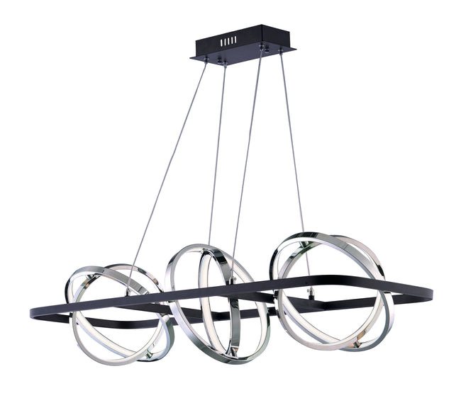 E24788-BKPC - 6 Light Gyro II 14" Chandelier - Black / Polished Chrome