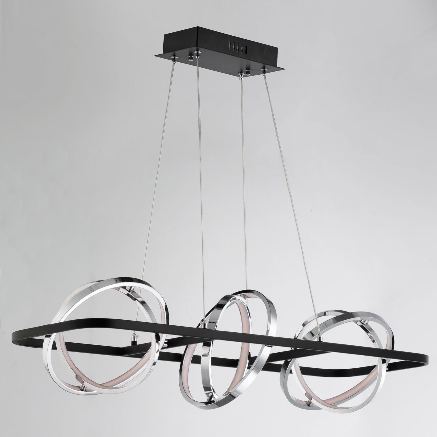 E24788-BKPC - 6 Light Gyro II 14" Chandelier - Black / Polished Chrome