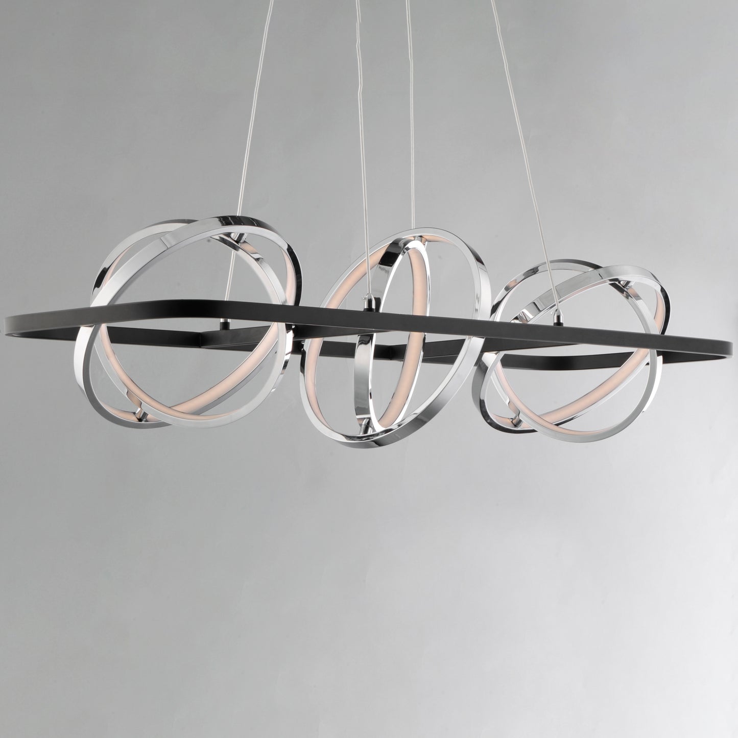 E24788-BKPC - 6 Light Gyro II 14" Chandelier - Black / Polished Chrome