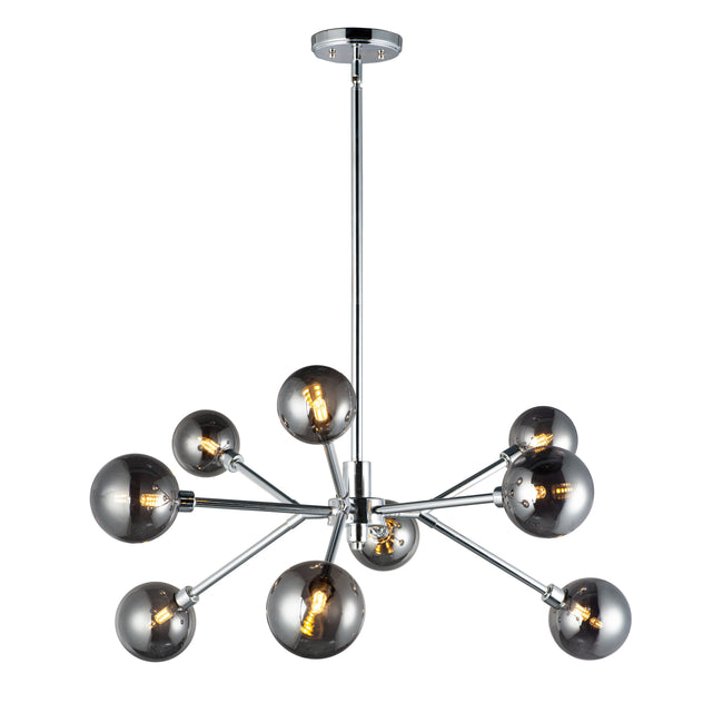 E24823-138PC - 9 Light Asteroid 31" Chandelier - Polished Chrome