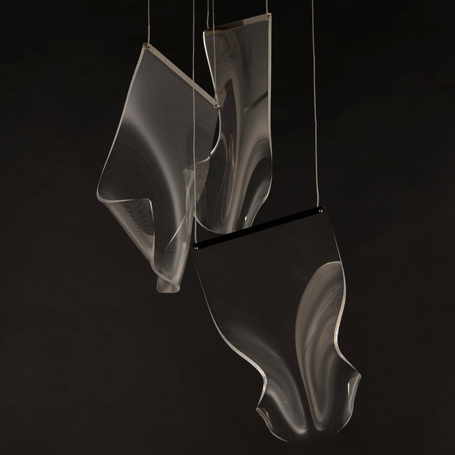 E24874-133PC - 3 Light Rinkle 16" Chandelier - Polished Chrome